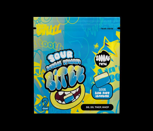 Blue Razz Sour Double Stacked Bitez - Gummies