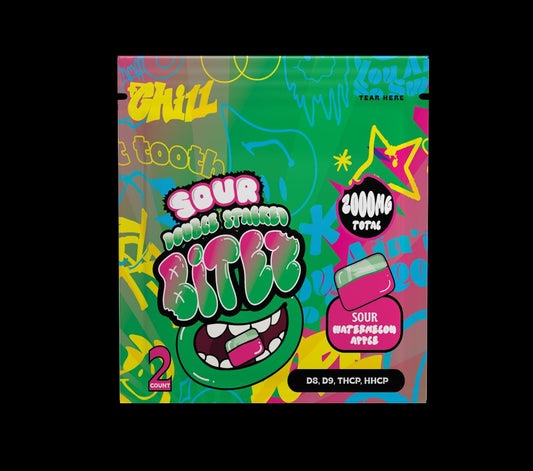 Sour Watermelon Apple Sour Double Stacked Bitez - Gummies